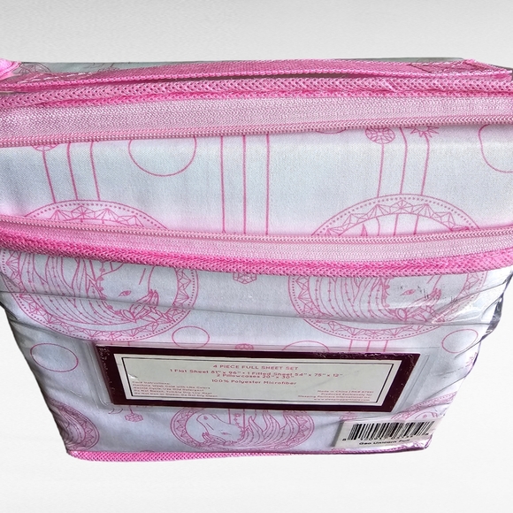 Kids Rule Geo Unicorn Full 4 Piece Sheet Set - Picture 8 of 10